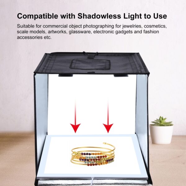 PULUZ 16 inch 40cm Portable Photography Light Tent- Professional Foldable Shooting Lighting Softbox with LED Lights and 6 Color Backdrops - Image 10