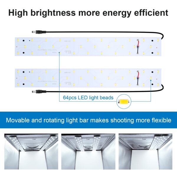 PULUZ 16 inch 40cm Portable Photography Light Tent- Professional Foldable Shooting Lighting Softbox with LED Lights and 6 Color Backdrops - Image 3