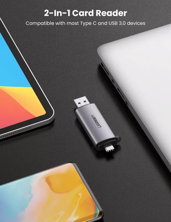 Ugreen 2-in-1 USB C OTG Card Reader - Image 2