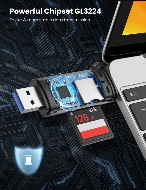 Ugreen 2-in-1 USB C OTG Card Reader - Image 6
