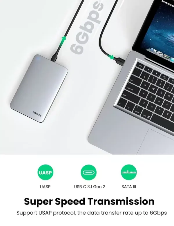 Ugreen USB C 2.5 Inches Hard Drive Enclosure - Image 3