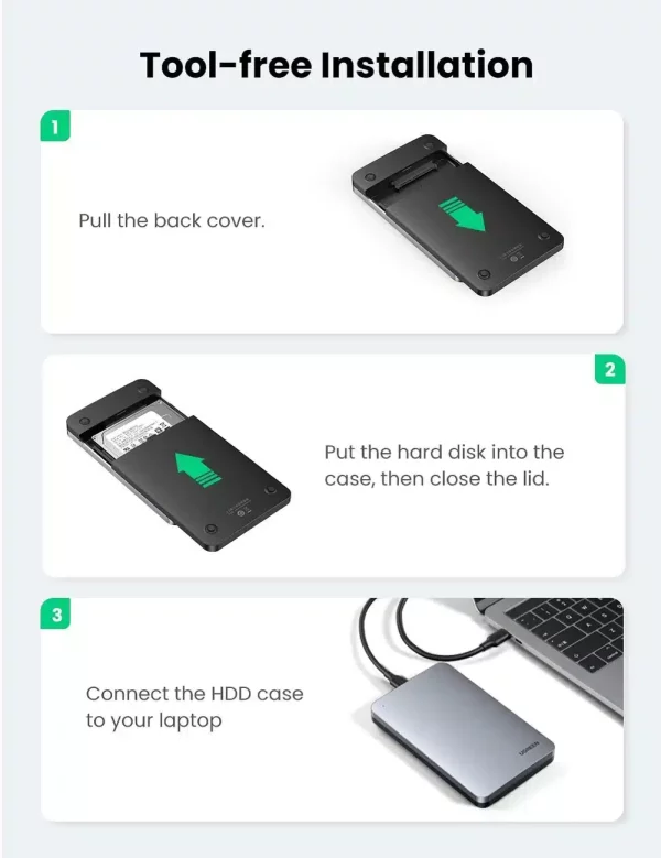 Ugreen USB C 2.5 Inches Hard Drive Enclosure - Image 7