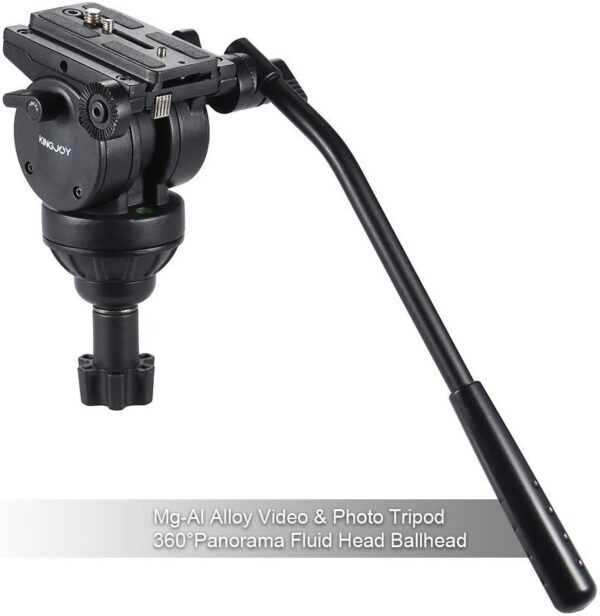 KINGJOY VT-2500 Mg-Al Alloy Video Photo Tripod Kit 360°Panorama Pan Fluid Ball Head - Image 3