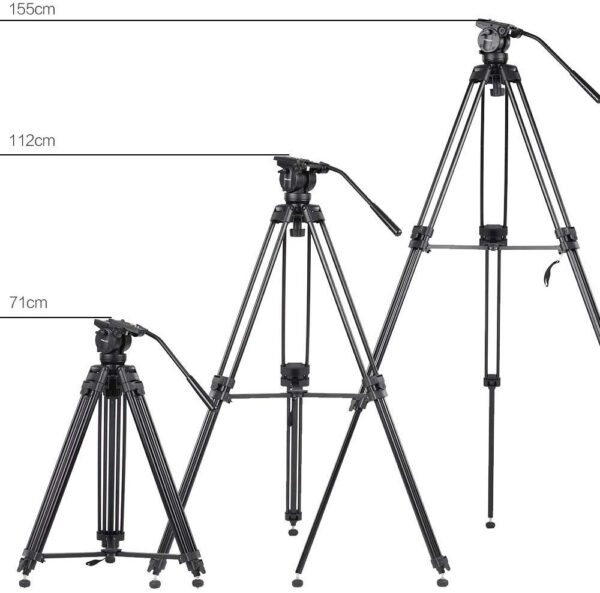 KINGJOY VT-2500 Mg-Al Alloy Video Photo Tripod Kit 360°Panorama Pan Fluid Ball Head - Image 2