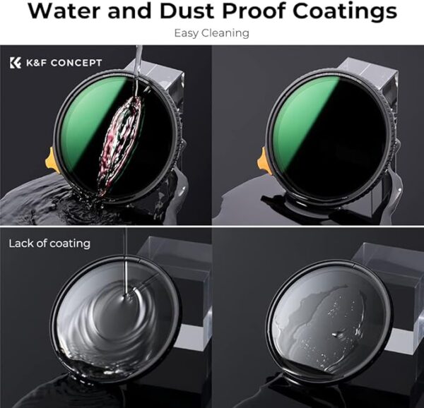 K&F Concept 82mm Black Diffusion Mist 1/4 Effect & Variable ND2-400 Lens Filter - Image 5