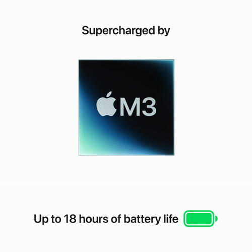 Apple M3 chip with 8-core CPU and 8-core GPU - 8GB - 256GB SSD - Midnight - الصورة 4