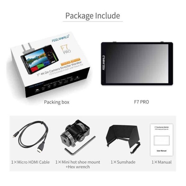 FeelWorld F7 Pro 7 - 4K HDMI IPS Touchscreen Monitor - Image 8