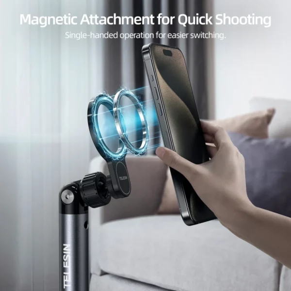 TELESIN mobile video/live shooting magnetic floor stand P3-FS-01 With P3-FS-02 - Image 7