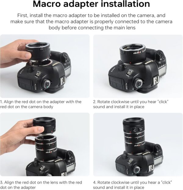 VILTROX DG-C AF Macro Extension Tube Set for Canon EOS EF & EF-S Mount - Image 3