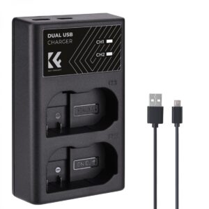 K&F EN EL15 NEL15A EN EL15B Battery Charger Dual Slot Quick Charger for Nikon KF28.0006