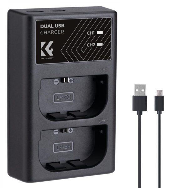 K&F concept Battery Charger Dual Slot Quick Charger for Canon KF28.0007
