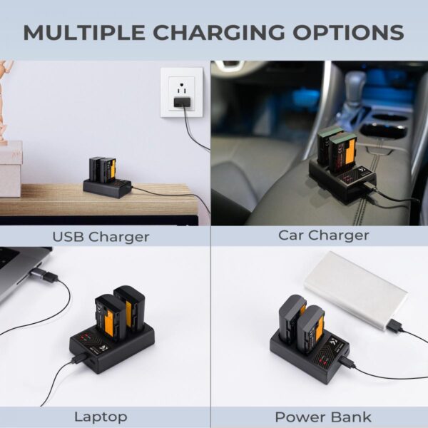 ⁦K&F concept Battery Charger Dual Slot Quick Charger for Canon KF28.0007⁩ - الصورة ⁦3⁩