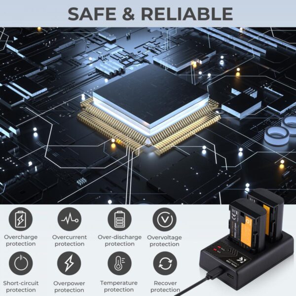 ⁦K&F concept Battery Charger Dual Slot Quick Charger for Canon KF28.0007⁩ - الصورة ⁦4⁩