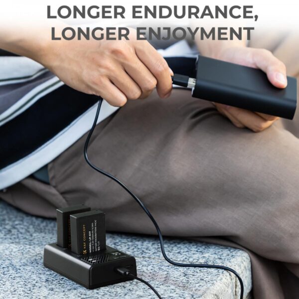 ⁦K&F Concept LPE17 Battery Charger Dual Slot Quick Charger for Canon KF28.0008⁩ - الصورة ⁦3⁩