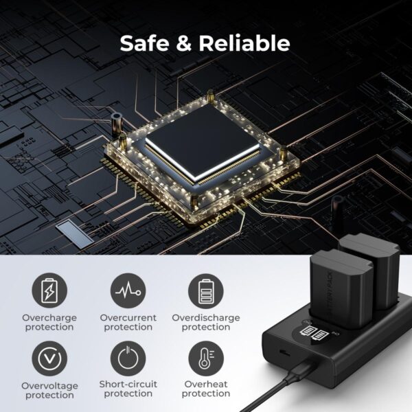 K&F Concept NP-FZ100 Battery Charger with LCD Screen for Sony KF28.0010V1 - Image 6