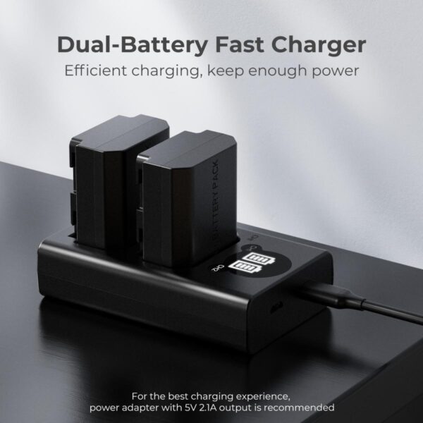 K&F Concept NP-FZ100 Battery Charger with LCD Screen for Sony KF28.0010V1 - Image 8