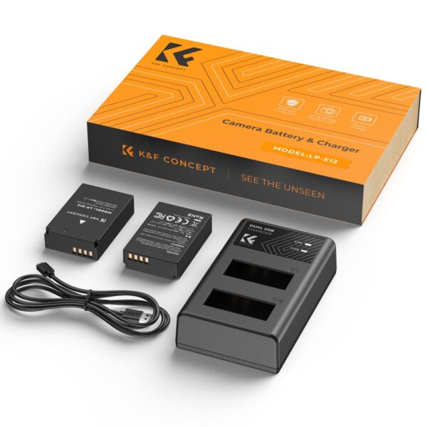 K&F Concept LPE12 Battery and Charger Set with Dual Slot Charger for Canon KF28.0029 - Image 3