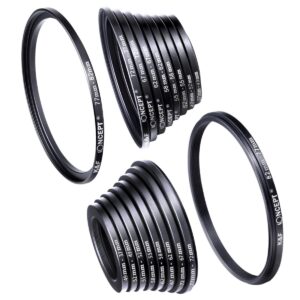 K&F Concept 18Piece Lens Filter Adapter Kit  9 Step Up and 9 Step Down Metal Rings