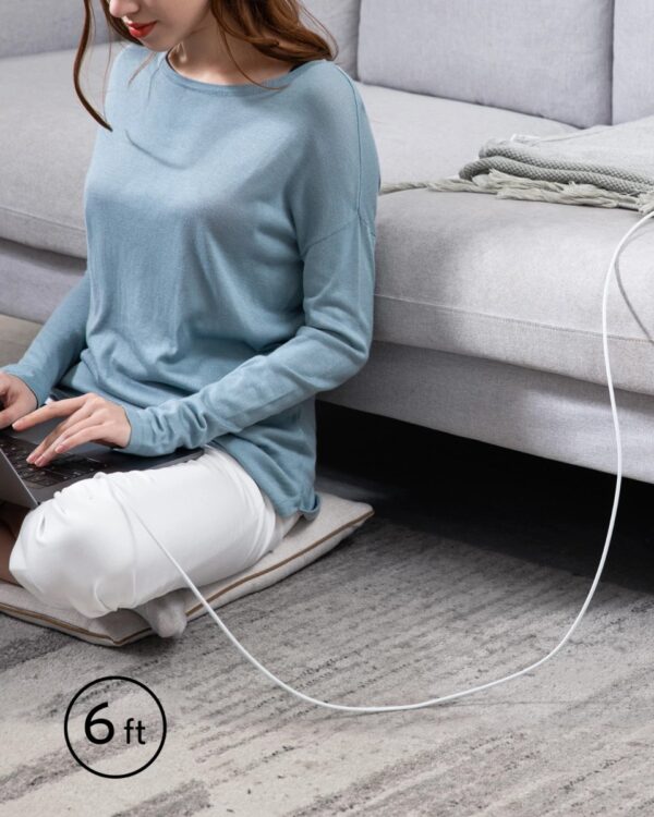 ⁦Anker PowerLine III USB-C to USB-C 100W 6ft - White⁩ - الصورة ⁦2⁩