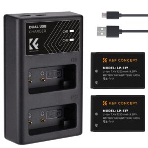 K&F Concept Canon LP-E17 Battery kit – 2 Batteries and Dual Charger