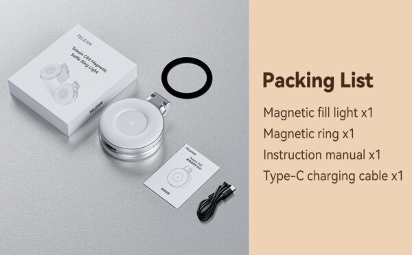 TELESIN Magnetic Selfie Ring Light S5-BGD-01 - Image 6
