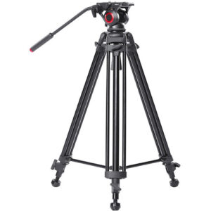 CAME-TV TP-606A Aluminum Video Tripod with Fluid Head and Mid-Level Spreader