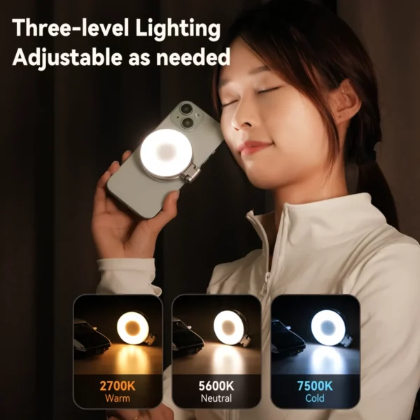 ⁦TELESIN Magnetic Selfie Ring Light S5-BGD-01⁩ - الصورة ⁦3⁩
