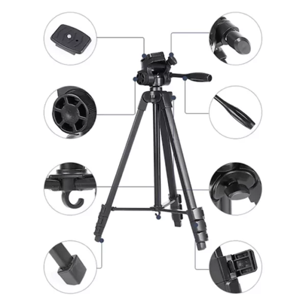 CAME-TV Aluminum Video Tripod with Pan Tilt Head TP-301A - Image 3
