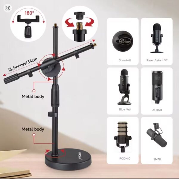 Generic Microphone Stand with Phone Holder TS-1 - Image 4