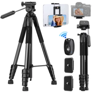 K&F Concept 190 cm Lightweight Tripod with Remote and 2-in-1 Phone Holder
