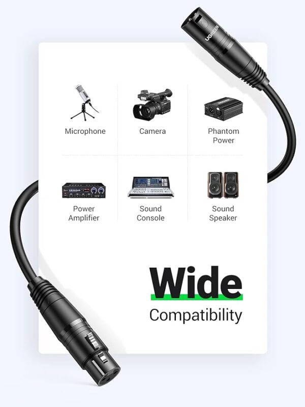 ⁦UGREEN XLR Cable XLR Male to Female Extension Cable 10m⁩ - الصورة ⁦3⁩