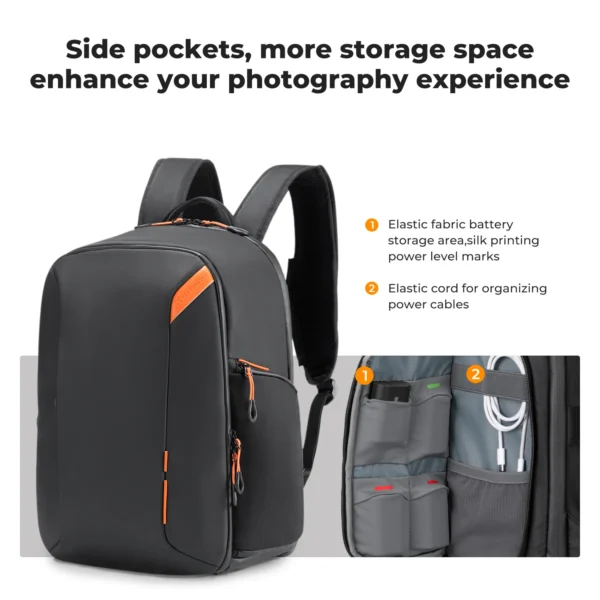 ⁦K&F Concept Backpack 25L Nature Wander Black⁩ - الصورة ⁦3⁩