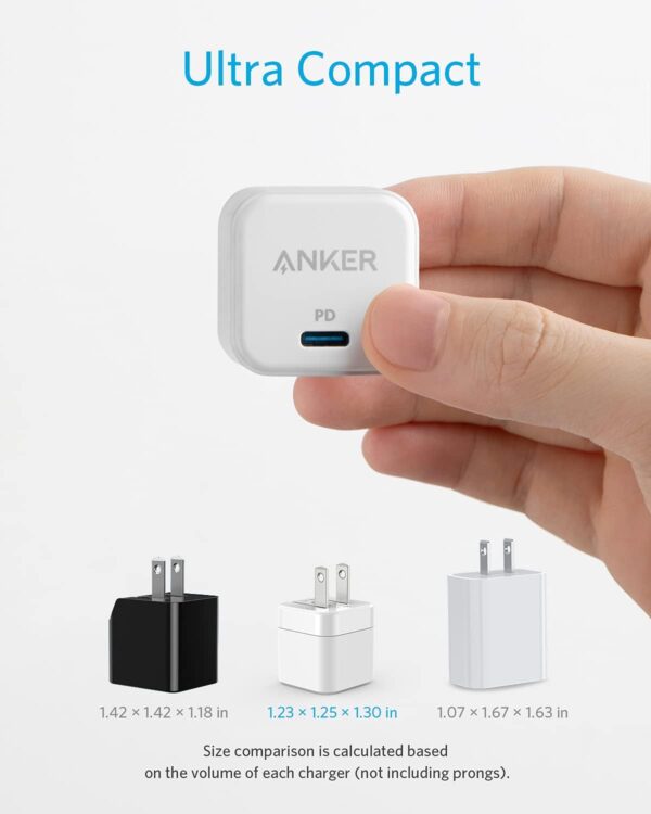 ⁦Anker PowerPort III 20W Cube Charger White⁩ - الصورة ⁦4⁩