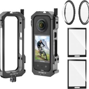 Generic Insta 360 X4 Aluminum Frame Cage Case Bag Glass Lens Guard Set