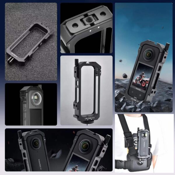 Generic Insta 360 X4 Aluminum Frame Cage Case Bag Glass Lens Guard Set - Image 3