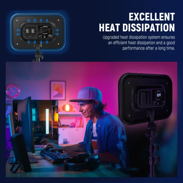 ⁦NEEWER RGB168 18.3 Inch LED Panel Video Light⁩ - الصورة ⁦6⁩