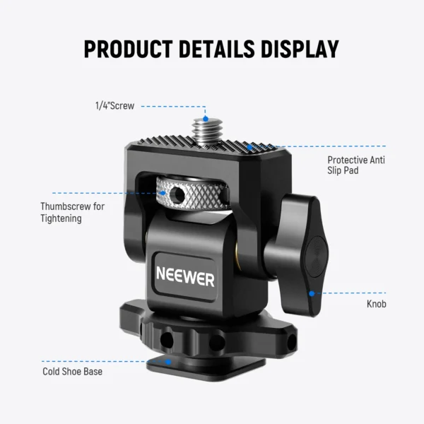 ⁦NEEWER MA002 Field Monitor Holder with Cold Shoe Mount⁩ - الصورة ⁦8⁩