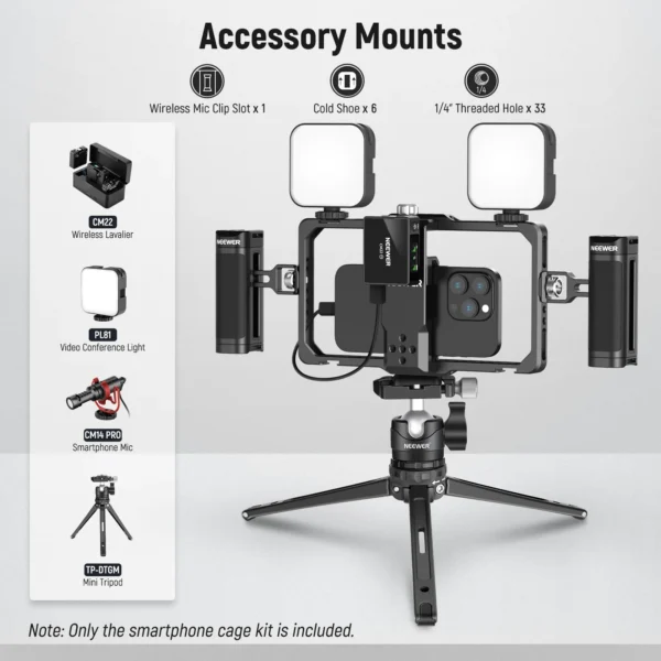 NEEWER PA009 Upgraded Phone Rig Vlogging Kit - Image 6