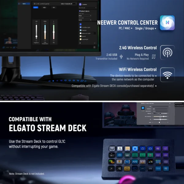 NEEWER GL1C RGB LED Streaming Light - Image 6