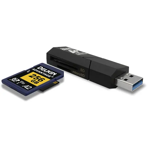 Delkin Devices USB 3.1 Gen 1 SD and microSD A2 Memory Card Reader - الصورة 2
