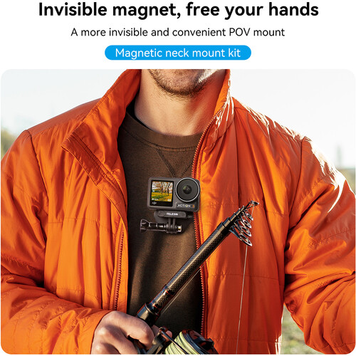 TELESIN Magnetic Action Camera Neck Mount with Nano Sticker Kit - الصورة 14