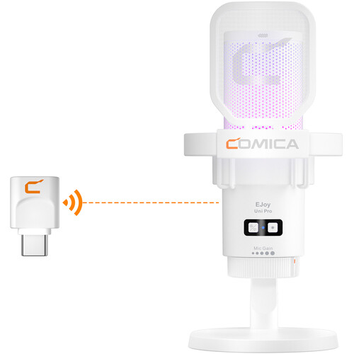 Comica Audio EJoy Uni Pro D RGB Cardioid Condenser Wireless USB-C Microphone with Desktop Stand - Image 11