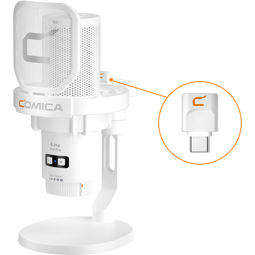 Comica Audio EJoy Uni Pro D RGB Cardioid Condenser Wireless USB-C Microphone with Desktop Stand - Image 12