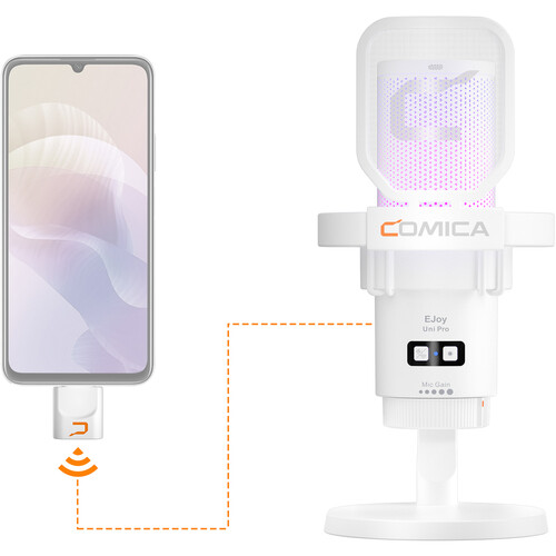 Comica Audio EJoy Uni Pro D RGB Cardioid Condenser Wireless USB-C Microphone with Desktop Stand - Image 8