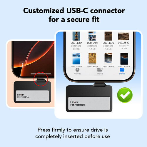 Lexar Professional Go USB 3.2 Gen 2 Portable SSD with Hub - الصورة 4