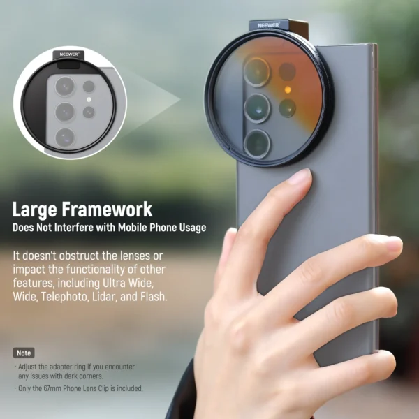 ⁦NEEWER LA006 Upgraded 67mm Phone Filter Mount⁩ - الصورة ⁦7⁩