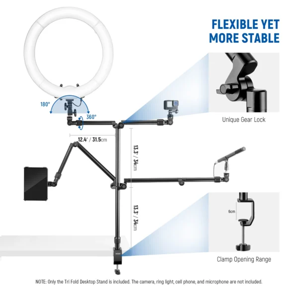 NEEWER ST3A Flexible Overhead Camera Mount Desk Stand - Image 6