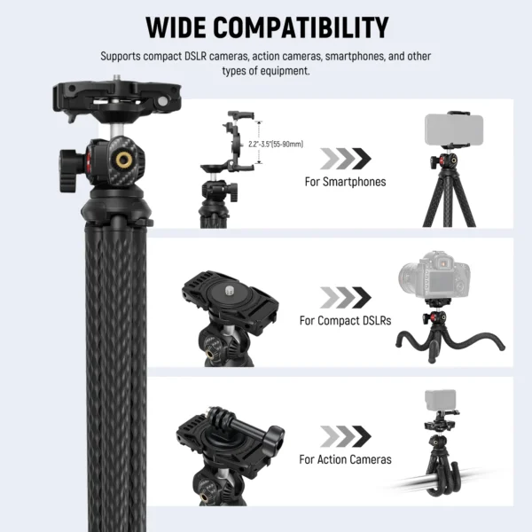 NEEWER TP34 Flexible Tripod with Remote - Image 2