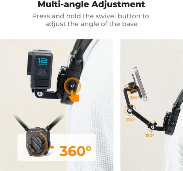 ⁦K&F Concept Magnetic Neck Phone Mount for iPhone and Action Cameras Hands-Free POV Video Holder⁩ - الصورة ⁦4⁩