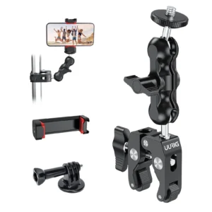 Genaric Multi-function Super Camera Clamp with 360 Double Ball Head